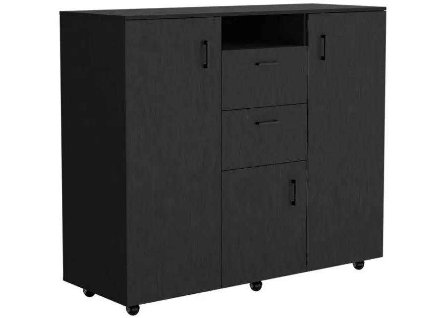 Double Door Cabinet Dresser Quizz, Bedroom, Black