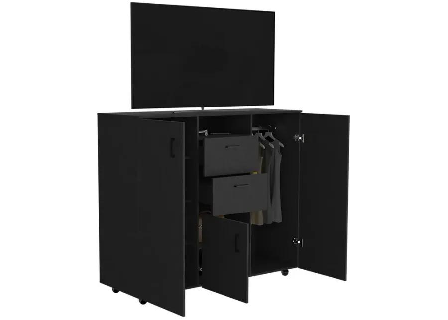 Double Door Cabinet Dresser Quizz, Bedroom, Black