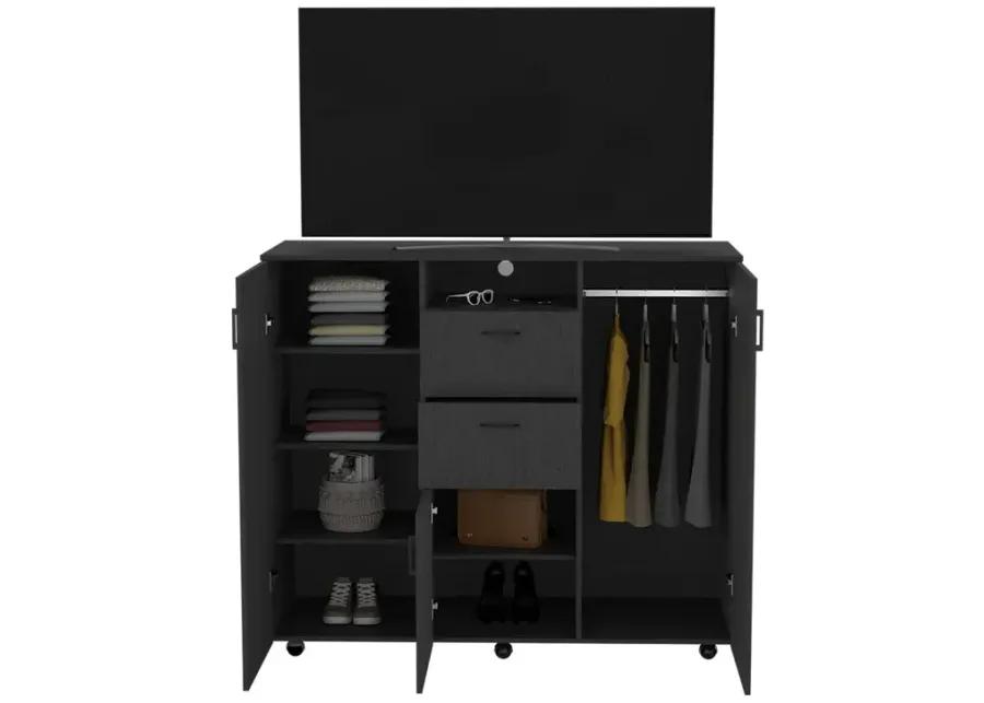 Double Door Cabinet Dresser Quizz, Bedroom, Black