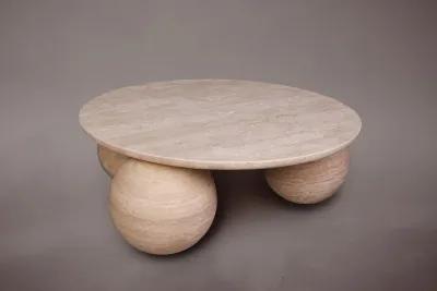 Travertine Round Coffee Table 43"