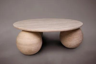 Travertine Round Coffee Table 43"