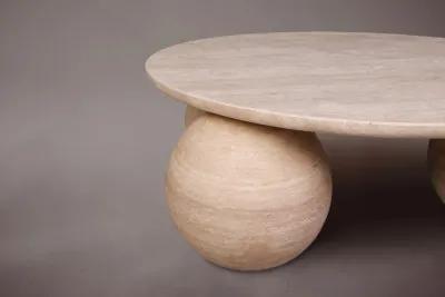 Travertine Round Coffee Table 43"