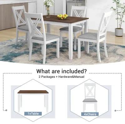 Merax 5-Piece Dining Table Chairs Set