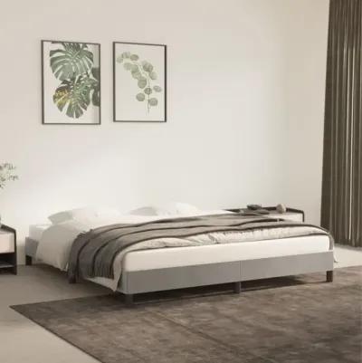 vidaXL Luxurious California King Bed Frame in Light Gray Velvet with Strong Plywood Slats and Supportive Legs