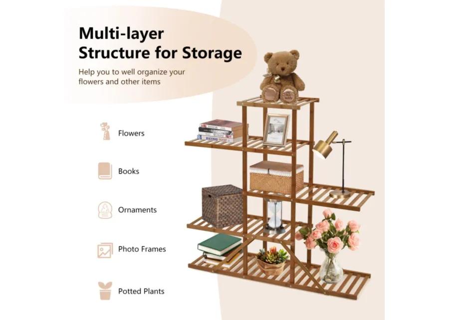 Hivvago 5-tier 10 Potted Bamboo Plant Stand