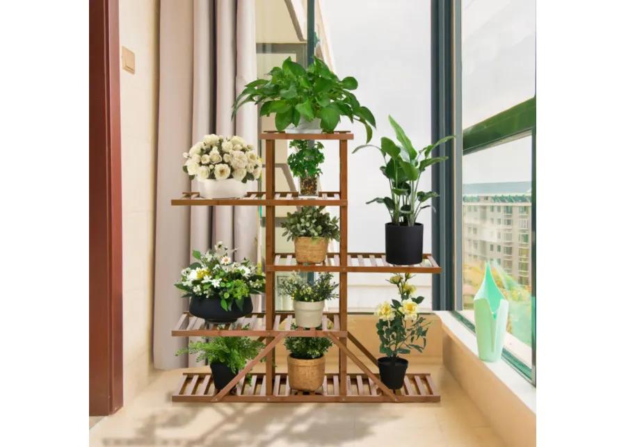 Hivvago 5-tier 10 Potted Bamboo Plant Stand