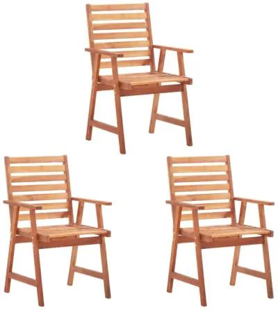 vidaXL Outdoor Dining Chairs 3 pcs with Cushions Solid Acacia Wood