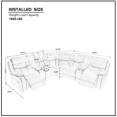 Sectional Sofa with Manual Reclining