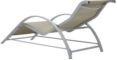 vidaXL Patio Sunlounger - Comfortable, Weather-Resistant, Cream Color Textilene with Aluminum and Steel Frame, Ergonomic Design, Perfect for Garden, Beach, and Poolside Lounging