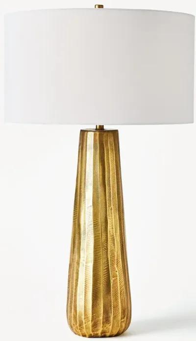 Chased Round Table Lamp-Gold