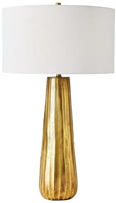 Chased Round Table Lamp-Gold