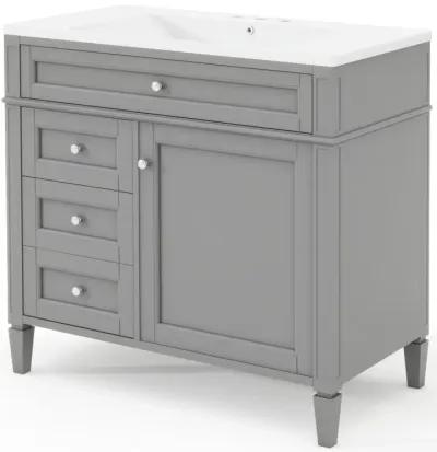 Modern Bathroom Vanity with Tip-Out Drawer and Adjustable Shelf