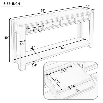 Merax Modern Console Table  with Storage Drawers