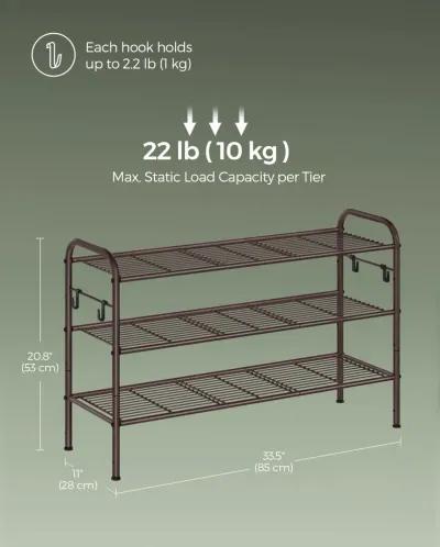 Wide 3-Tier Metal Shoe Rack – Durable and Stylish Storage Solution for Shoes