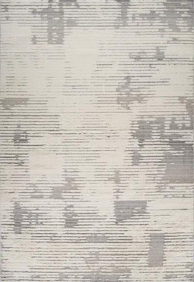 Abstract Modern Cream Grey Indoor Runner Rug