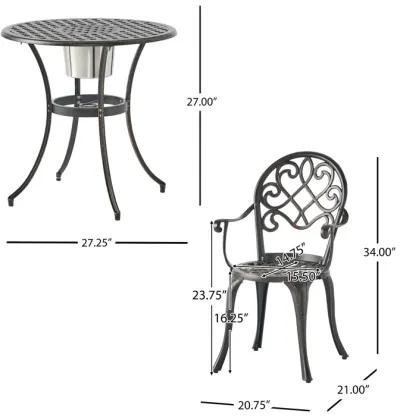 Outdoor Bistro Set with Ice Bucket for Entertaining