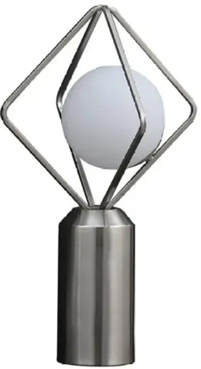 19.5"In Ernst Modern Monoclinic Pendeloque Silver Metal Table Lamp