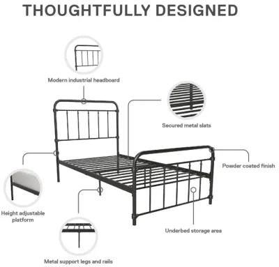 DHP Wallace Metal Bed, Twin, Black