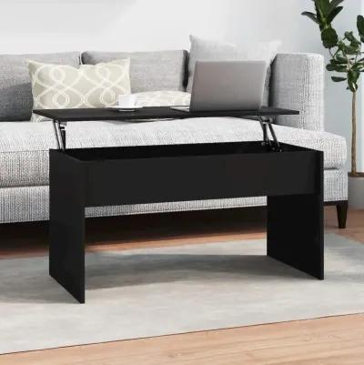 Coffee Table Black 40.2"x19.9"x20.7" Engineered Wood