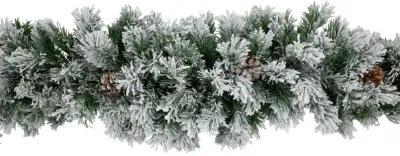 6.75' x 12" Flocked Angel Pine and Pine Cones Artificial Christmas Garland - Unlit