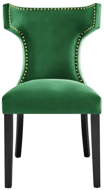 Curve Performance Velvet Dining Chairs - Set of 2