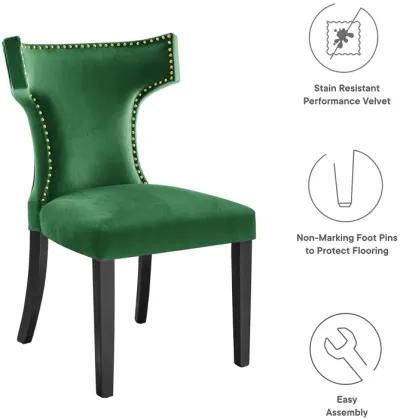 Curve Performance Velvet Dining Chairs - Set of 2