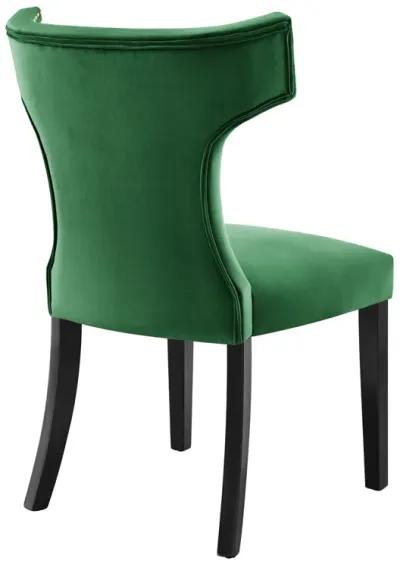 Curve Performance Velvet Dining Chairs - Set of 2