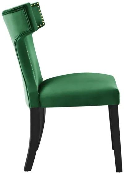 Curve Performance Velvet Dining Chairs - Set of 2