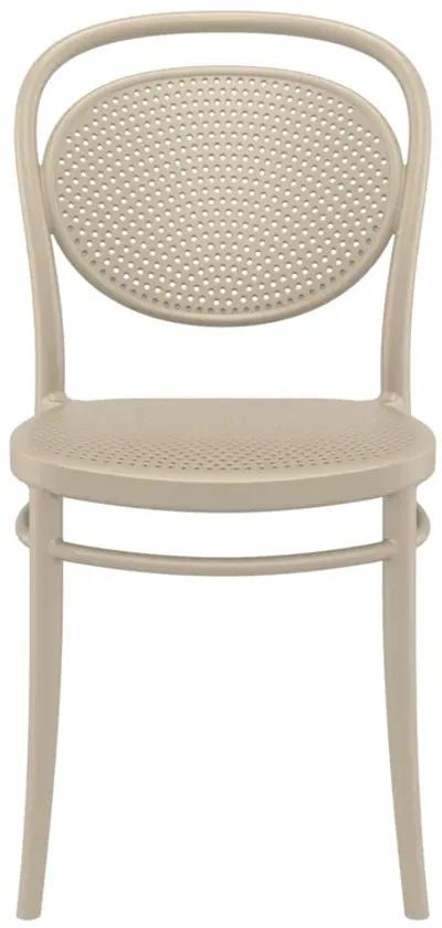 33.5" Taupe Brown Stackable Outdoor Patio Armless Chair