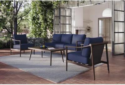 New Classic Furniture Moana 4 Pc Set - Sofa, 2 Club Chairs, Coffee Table-Blue