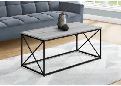 Monarch Specialties I 3782 Coffee Table, Accent, Cocktail, Rectangular, Living Room, 40"L, Metal, Laminate, Grey, Black, Contemporary, Modern