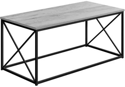 Monarch Specialties I 3782 Coffee Table, Accent, Cocktail, Rectangular, Living Room, 40"L, Metal, Laminate, Grey, Black, Contemporary, Modern