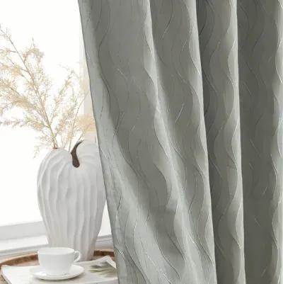 THD Spring 100% Blackout Thermal Energy Efficient Window Curtain Grommet Panels - For Living Room & Bedroom - Set of 2