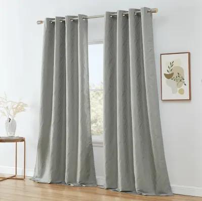 THD Spring 100% Blackout Thermal Energy Efficient Window Curtain Grommet Panels - For Living Room & Bedroom - Set of 2