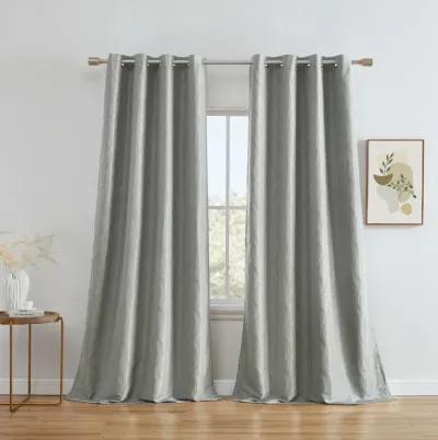 THD Spring 100% Blackout Thermal Energy Efficient Window Curtain Grommet Panels - For Living Room & Bedroom - Set of 2