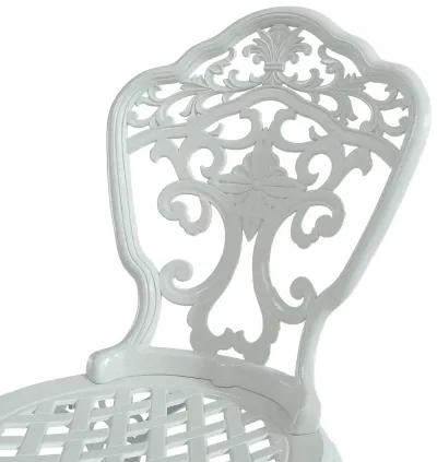 MONDAWE  2-Piece Cast Aluminum Outdoor Dining Chair Patio Bistro Armless Chair White