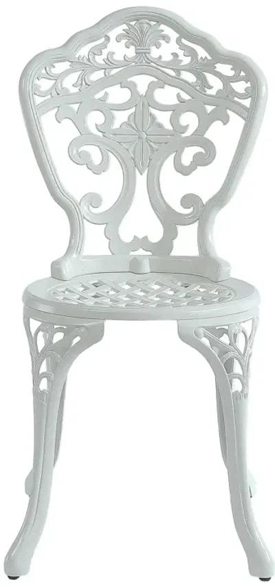 MONDAWE  2-Piece Cast Aluminum Outdoor Dining Chair Patio Bistro Armless Chair White