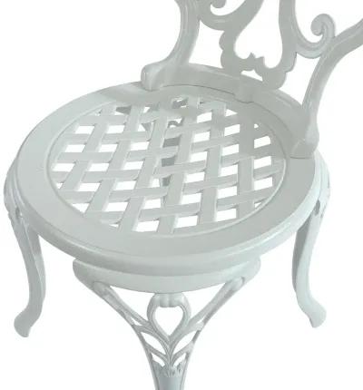 MONDAWE  2-Piece Cast Aluminum Outdoor Dining Chair Patio Bistro Armless Chair White