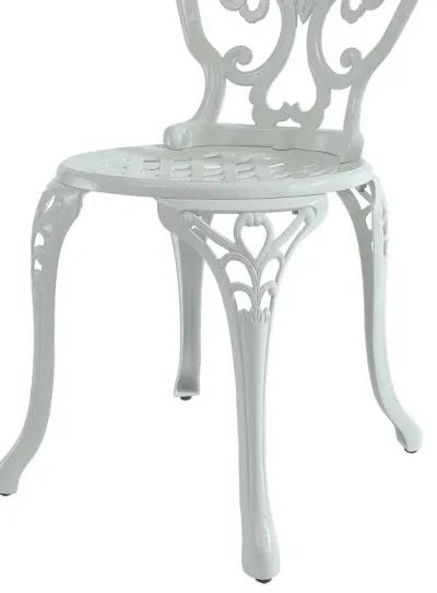 MONDAWE  2-Piece Cast Aluminum Outdoor Dining Chair Patio Bistro Armless Chair White