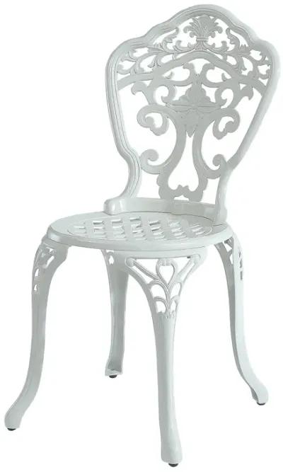 MONDAWE  2-Piece Cast Aluminum Outdoor Dining Chair Patio Bistro Armless Chair White