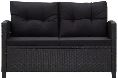 vidaXL 6 Piece Garden Sofa Set with Cushions Poly Rattan Black