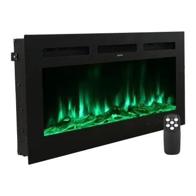 MONDAWE 36" Recessed Wall-Mounted Electric Fireplace 5000 BTU Heater with Remote Control