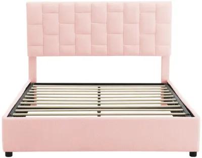 Merax Height-Adjustable Upholstered Headboard  Platform Bed