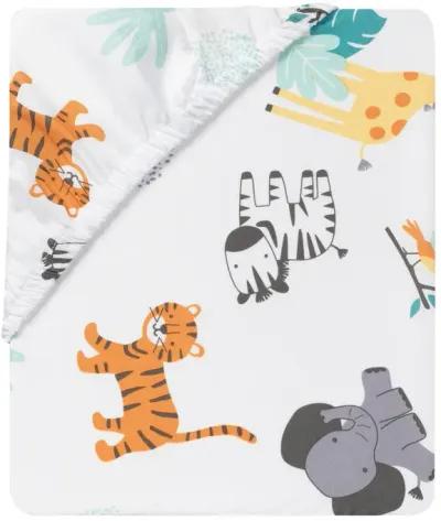 Bedtime Originals Mighty Jungle Animals Baby/Infant/Toddler Fitted Crib Sheet