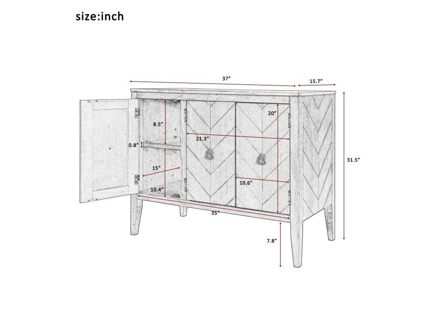 Merax Accent Storage Cabinet Wooden Cabinet with Adjustable Shelf