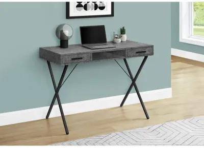 Monarch Specialties I 7795 Computer Desk, Home Office, Laptop, Left, Right Set-up, Storage Drawers, 42"L, Work, Metal, Laminate, Grey, Black, Contemporary, Modern