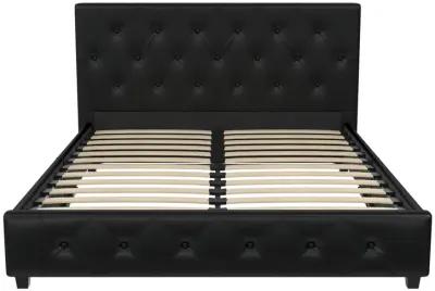 Atwater Living Dana Upholstered Bed, Full, Black Faux Leather