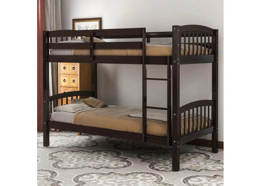 Twin Over Twin Bunk Bed With Ladder