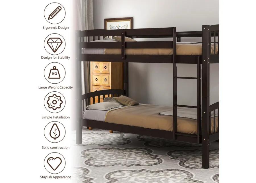 Twin Over Twin Bunk Bed With Ladder