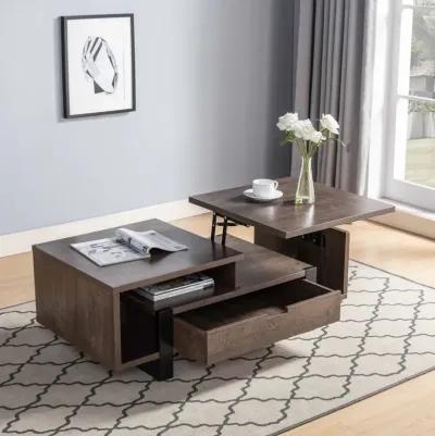 Coffee Table Walnut Oak Black